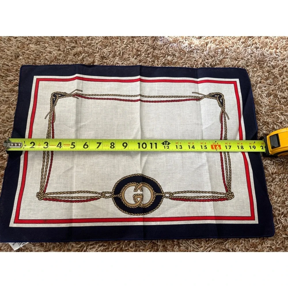 Vintage Gucci Table Linens 2 Placemats and 2 Napkins‎ Linen Cotton Blend